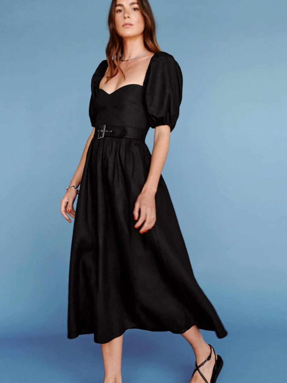 Tien Linen Dress / Color: Black / Size: 8